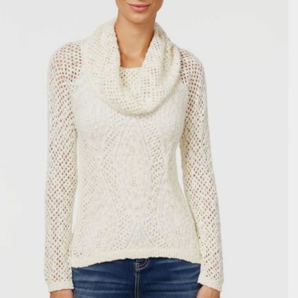 INC Pointelle Cowl Neck Sweater - Picture 8 of 9